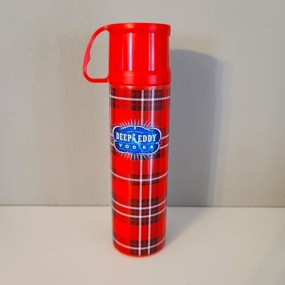 2/$20 Austin's Original Deep Eddy Vodka 8 Oz Red Flannel Thermos - Picture 3 of 7